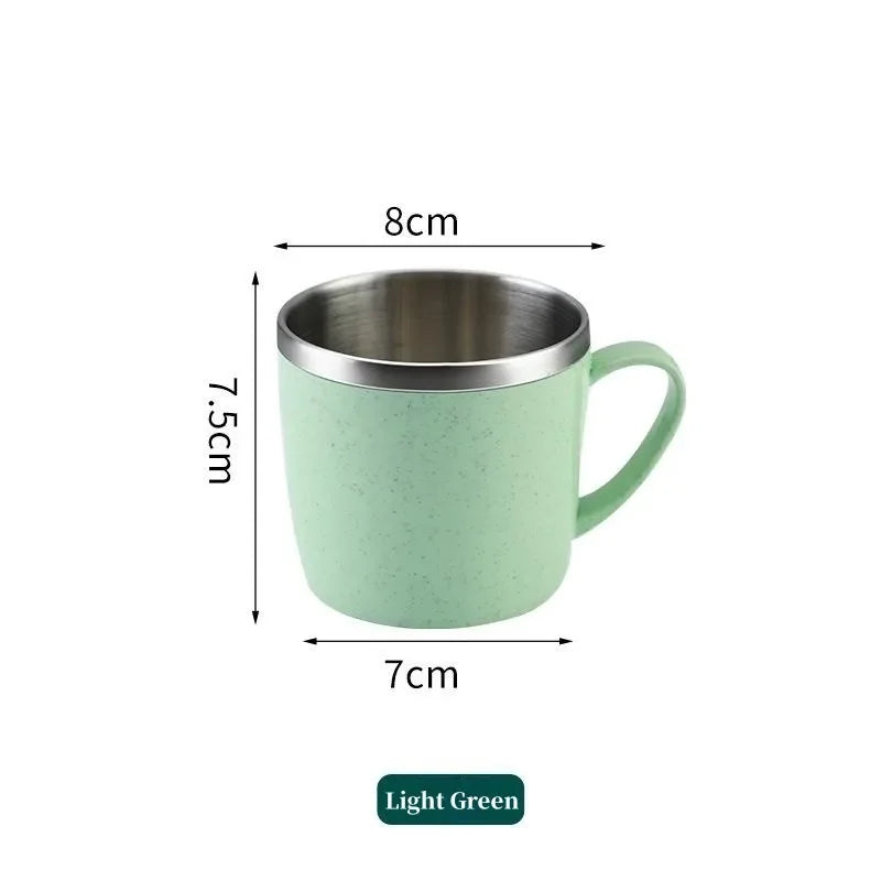 Double-Wall Stainless Steel Insulated Mug – Anti-Scald, Shatterproof, with Handle for Coffee, Tea & Milk