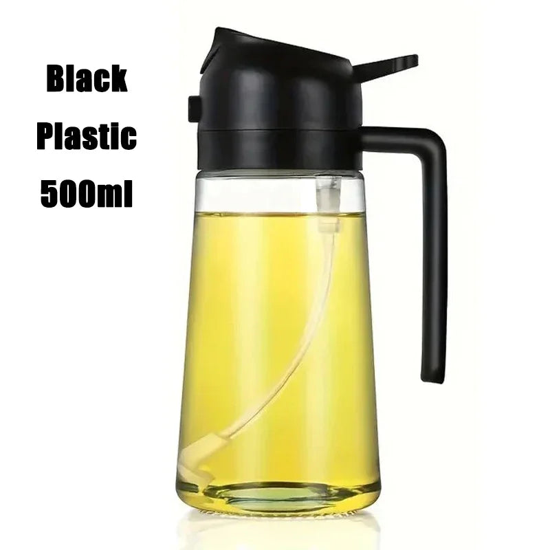 2-in-1 Oil Spray & Pour Bottle | 500ml Food-Grade Sprayer