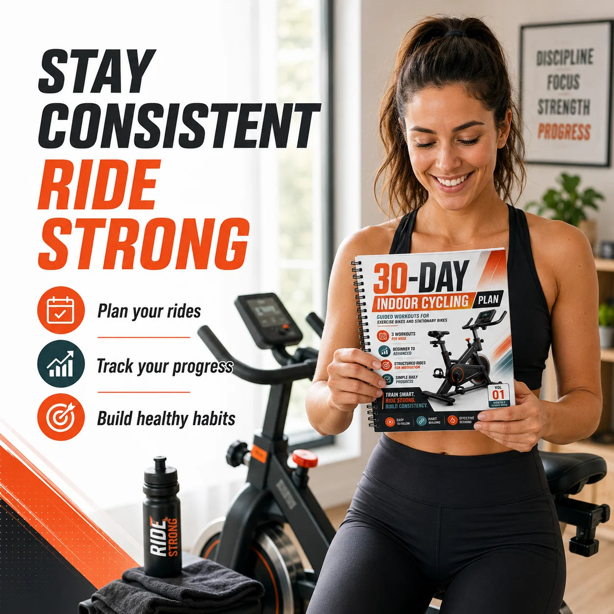 30 Day Structured Cycling Plan Designed Indoor Stationary Bike