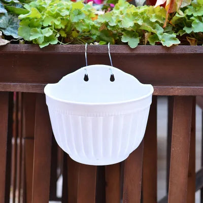 Wall Mounted Plastic Flowerpot Resin Gardening Colored Green