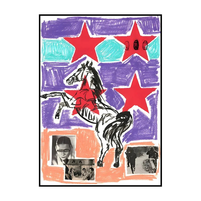 Western Cowboy Canvas Wall Art | Vintage Retro Poster Print