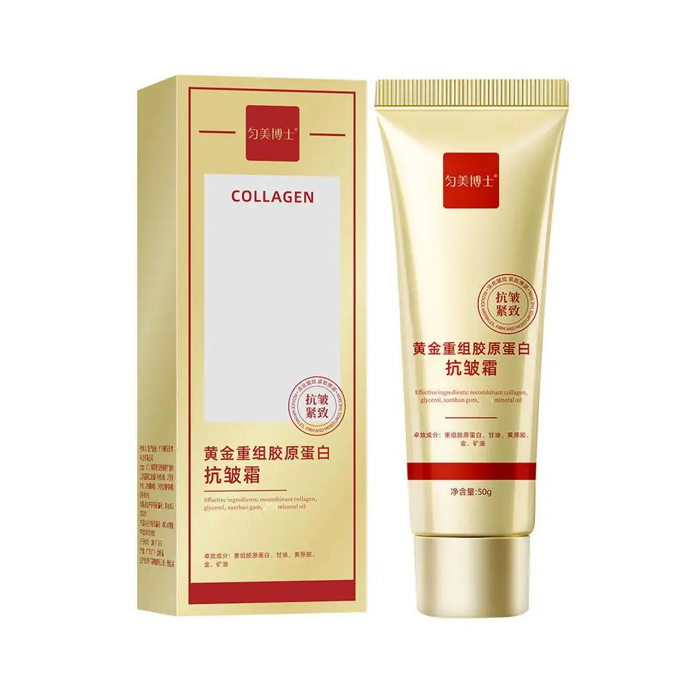 Golden Collagen Anti-Wrinkle Cream 50g – Skin Tightening, Firming & Lasting Moisturizer for All Skin Types Peaceful Pleasures Health and Wellness 50g X1
