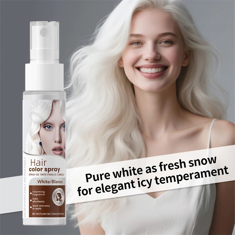 Sevich Hair Color Spray – Washable, 8 Colors | Party & Halloween Hair Dye Spray 30ml Peaceful Pleasures Health and Wellness white 30ml
