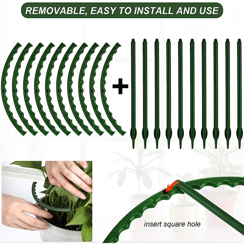 Semi-Circle Plant Support Stakes Hoops – Indoor & Outdoor Garden