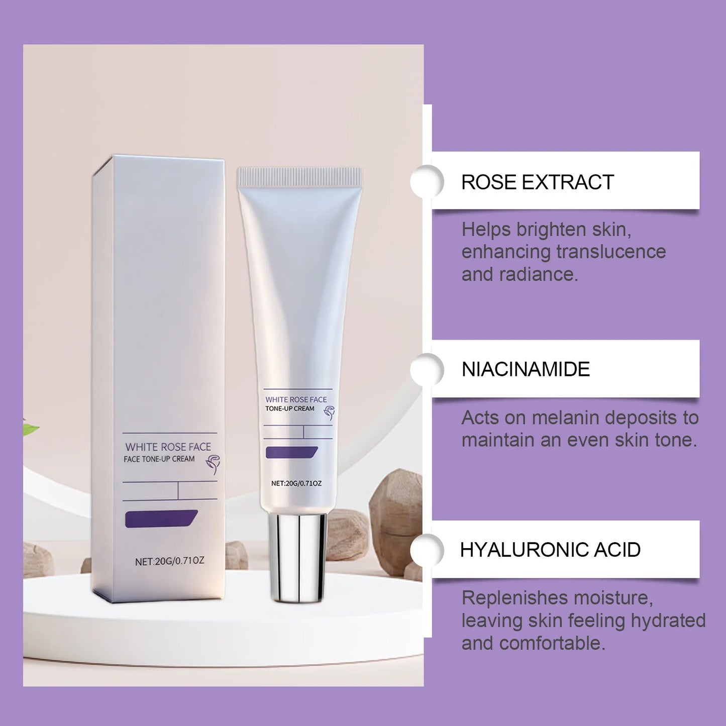 White Rose Brightening Cream | Niacinamide Oil-Free Moisturizer