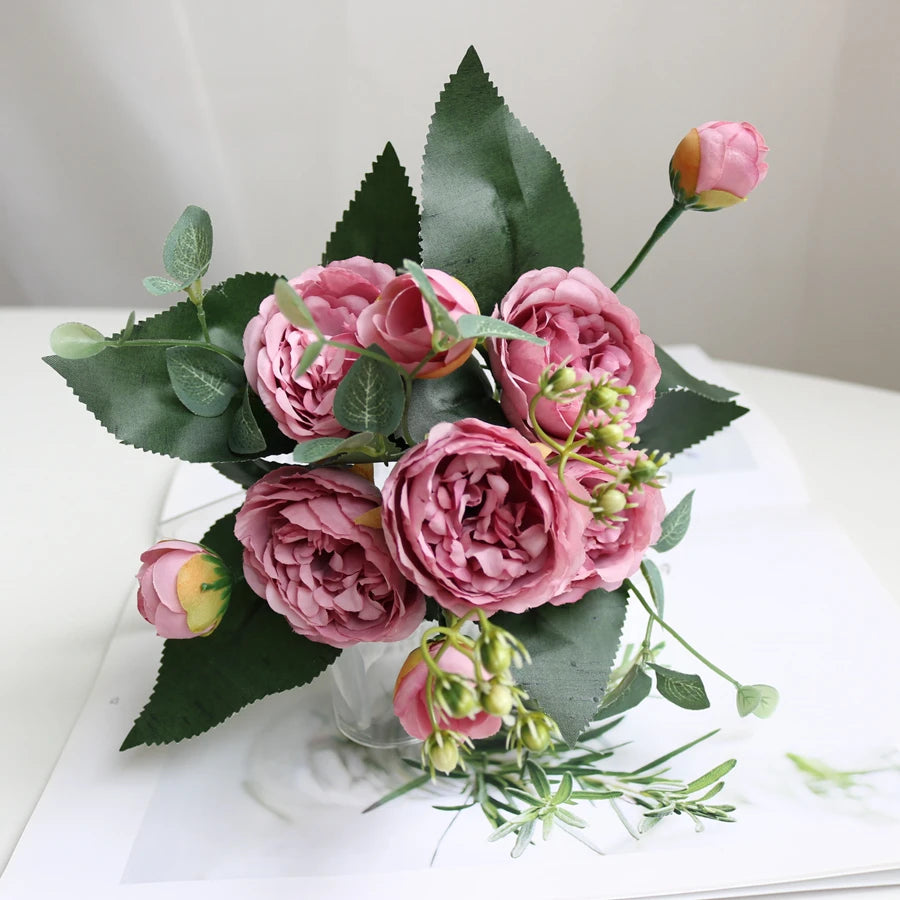 Silk Peony Artificial Flower Bouquet | Wedding & Home Décor