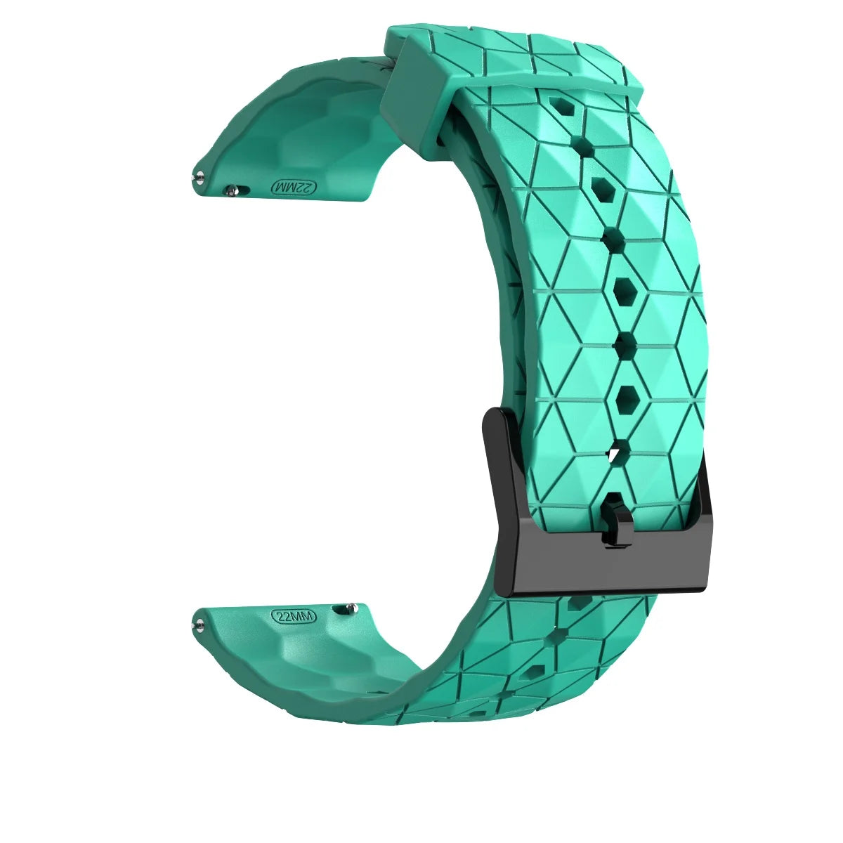 20mm 22mm Silicone Watch Band for Samsung, Huawei & Garmin Peaceful Pleasures Health and Wellness Teal Green 20MM