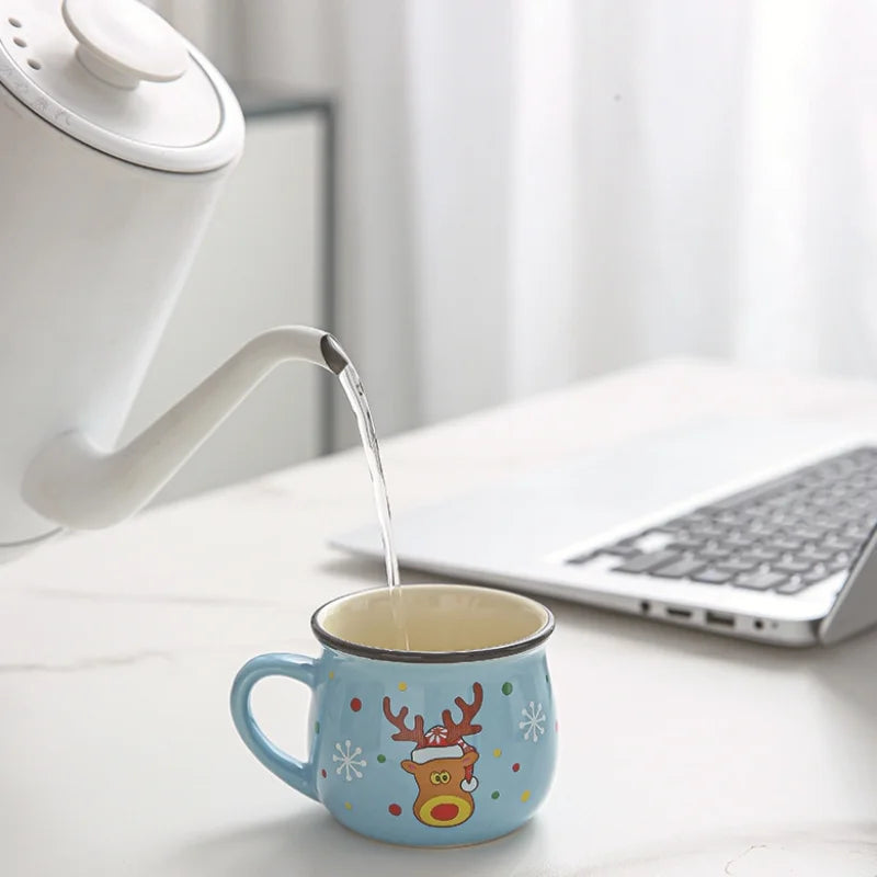 Ceramic Mousse Cup Cartoon Santa Claus Bakery Dessert Mug High-temperature Resistant Coffee Breakfast Cup Children's Water Mug Peaceful Pleasures Health and Wellness