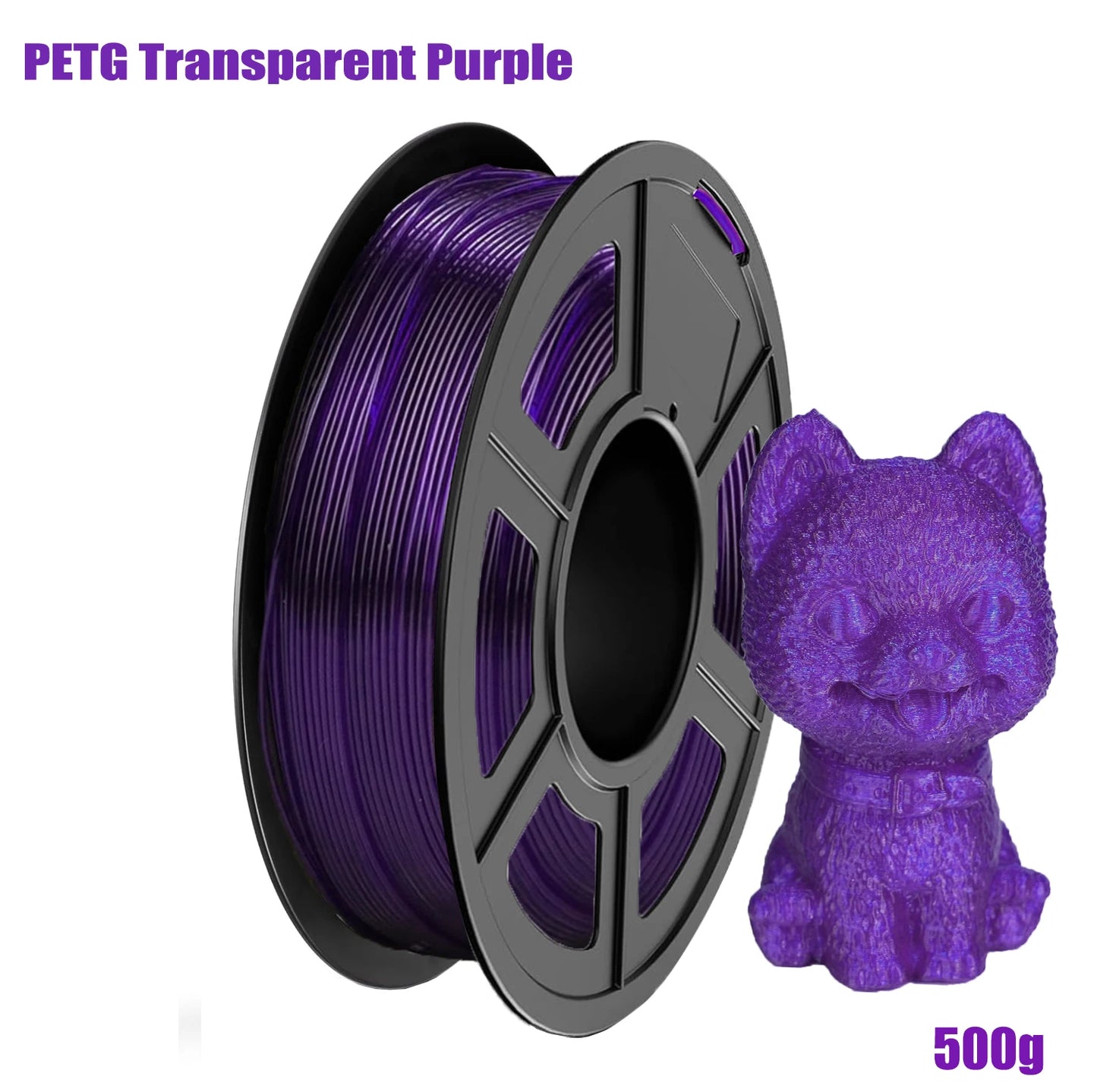 PETG Filament 1.75mm Translucent Purple ±0.02mm | DINGSUN 3D