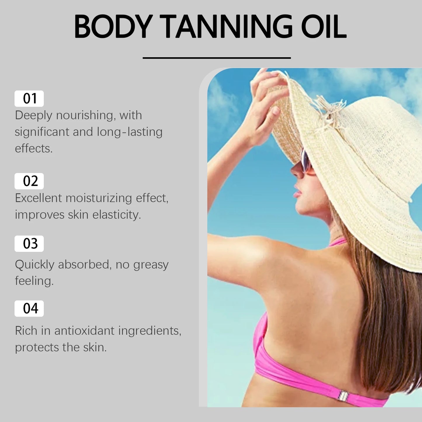 Moisturizing Tanning Oil Firm Smooths Even out Face Body Skin Provide Long-Lasting Natural Bronzing Non-greasy Self Tanner Serum Peaceful Pleasures Health and Wellness