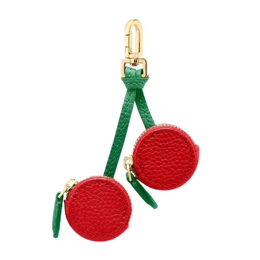 Cute Fruit Coin Purse Keychain | Cherry Blueberry PU Leather