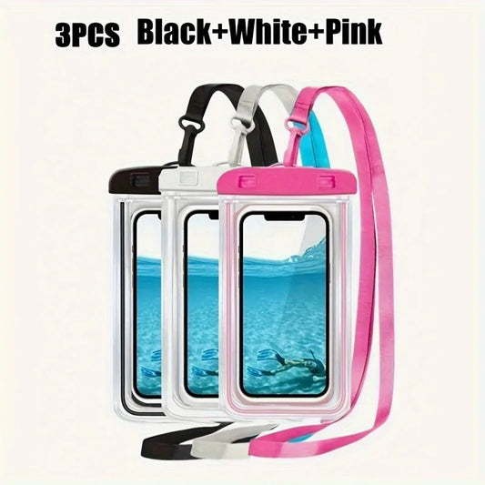 3-Pack Waterproof Phone Pouch | Beach, Kayak & Fishing Case Waterproof Phone Pouch Peaceful Pleasures Health and Wellness