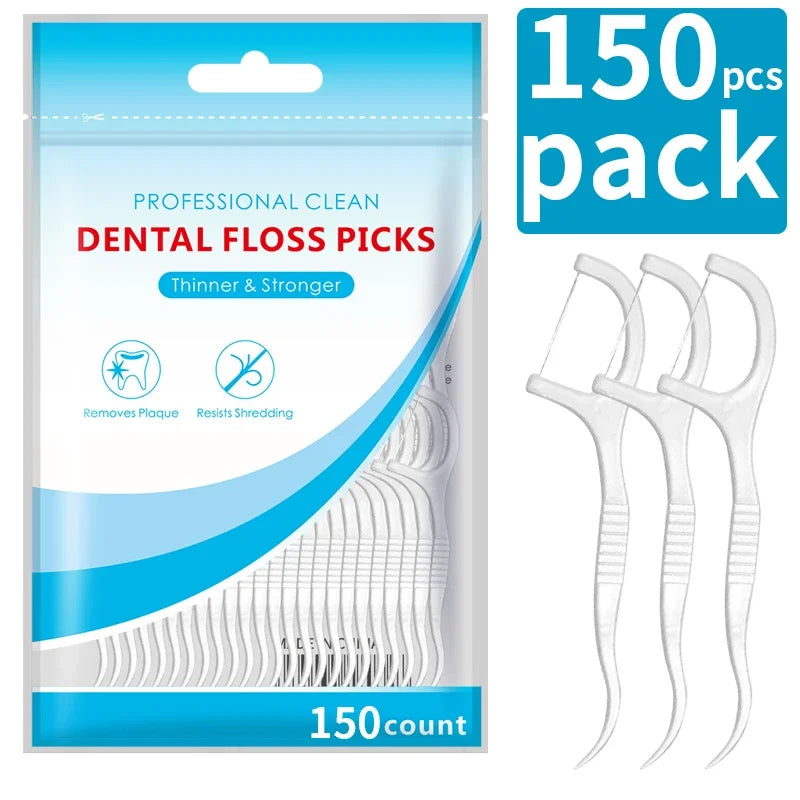 600/300/150pcs Ultra-Fine Toothpicks, Home Set, Portable and Disposable Care Floss- Deep Cleaning for Oral Care Peaceful Pleasures Health and Wellness C751-150pcs