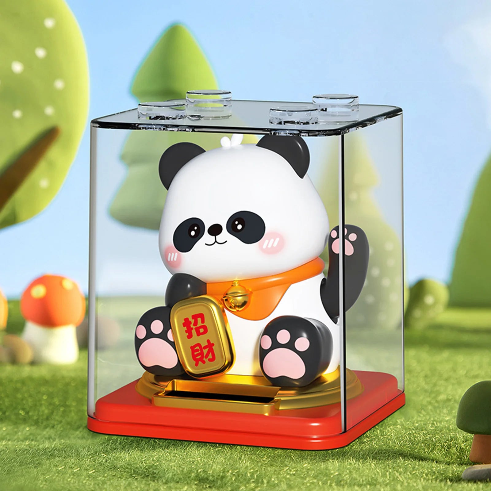 3 Inch Solar Powered Panda Auto Decor Good Luck Gift Automatic Swing Arm Business Opening Gift Solar Panda Lucky Ornament Peaceful Pleasures Health and Wellness Zc