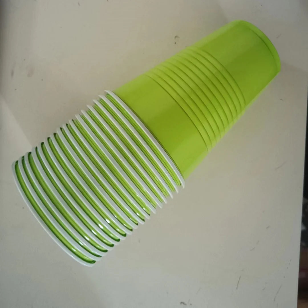 10PCS 16 OZ Party Cups for Home Party Birthday Wedding Peaceful Pleasures Health and Wellness light green