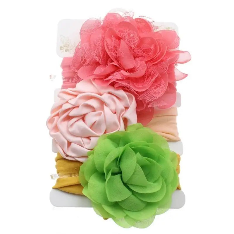 Baby Girl Floral Headband | Soft Nylon Elastic Hair Wrap 0–3Y