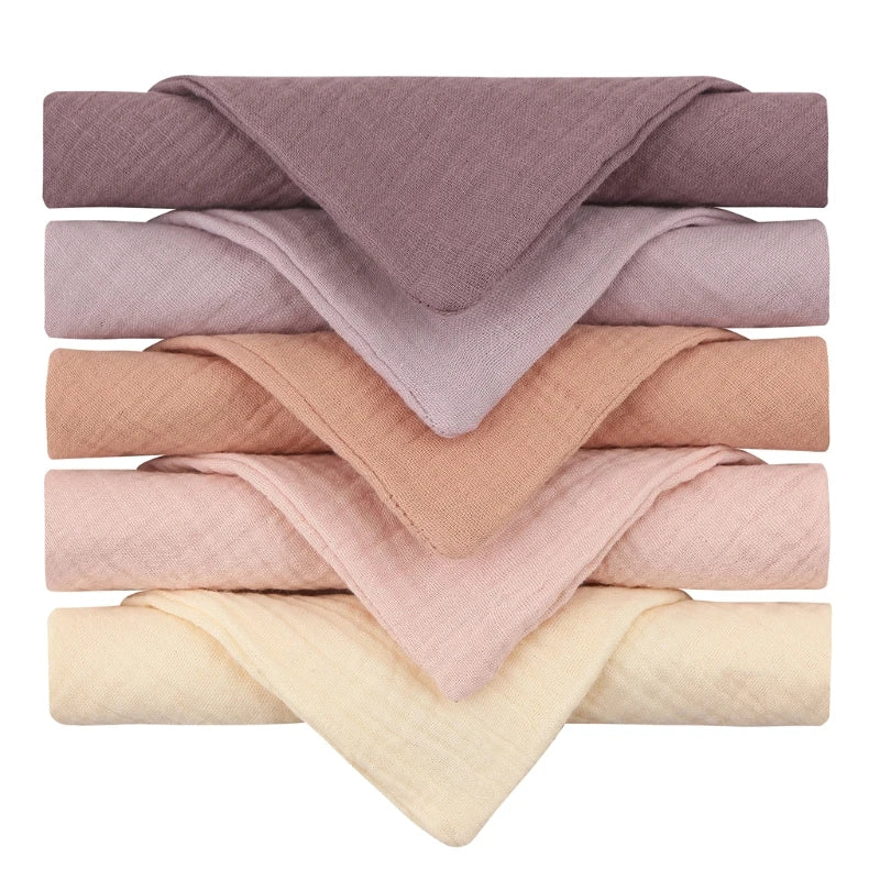 5-Pack Baby Cotton Gauze Washcloths – Soft Burp & Bath Towel