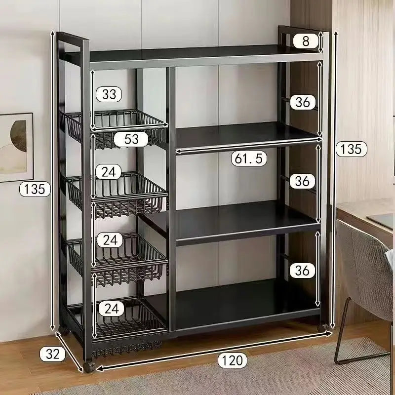 Sturdy Space Saving Heavy Duty Thickened Mesh Basket Kitchen Storage Rack For Vegetable and Fruit Organizer For Dorm Home Use Peaceful Pleasures Health and Wellness Double 4 Layer B 120