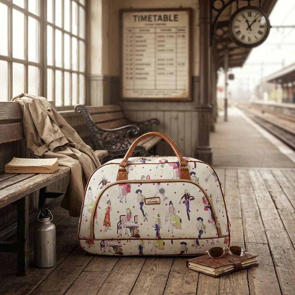 Waterproof PU Leather Travel Bag for Short Trips Durable and Lightweight with Adjustable Shoulder Strap Peaceful Pleasures Health and Wellness