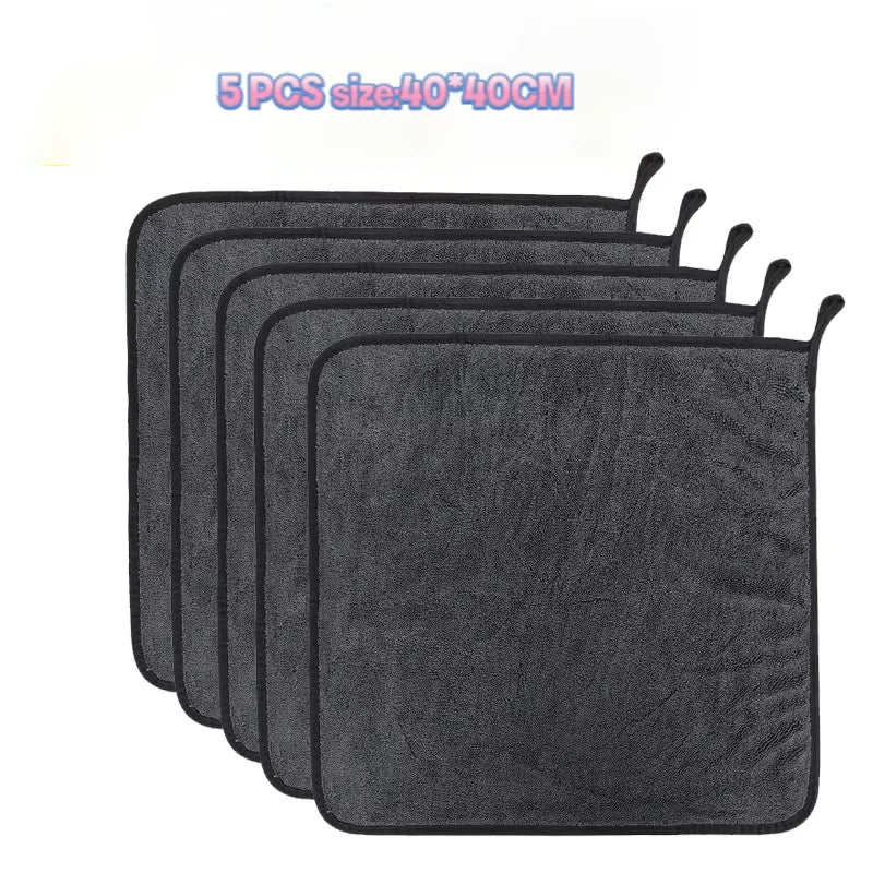Micro Fiber Pile Auto Care Microfibre Detailing Microfiber Car Wash Cleaning Cloth Twisted Large Twist Loop Drying Towel For Car Peaceful Pleasures Health and Wellness 40x40x5pcs