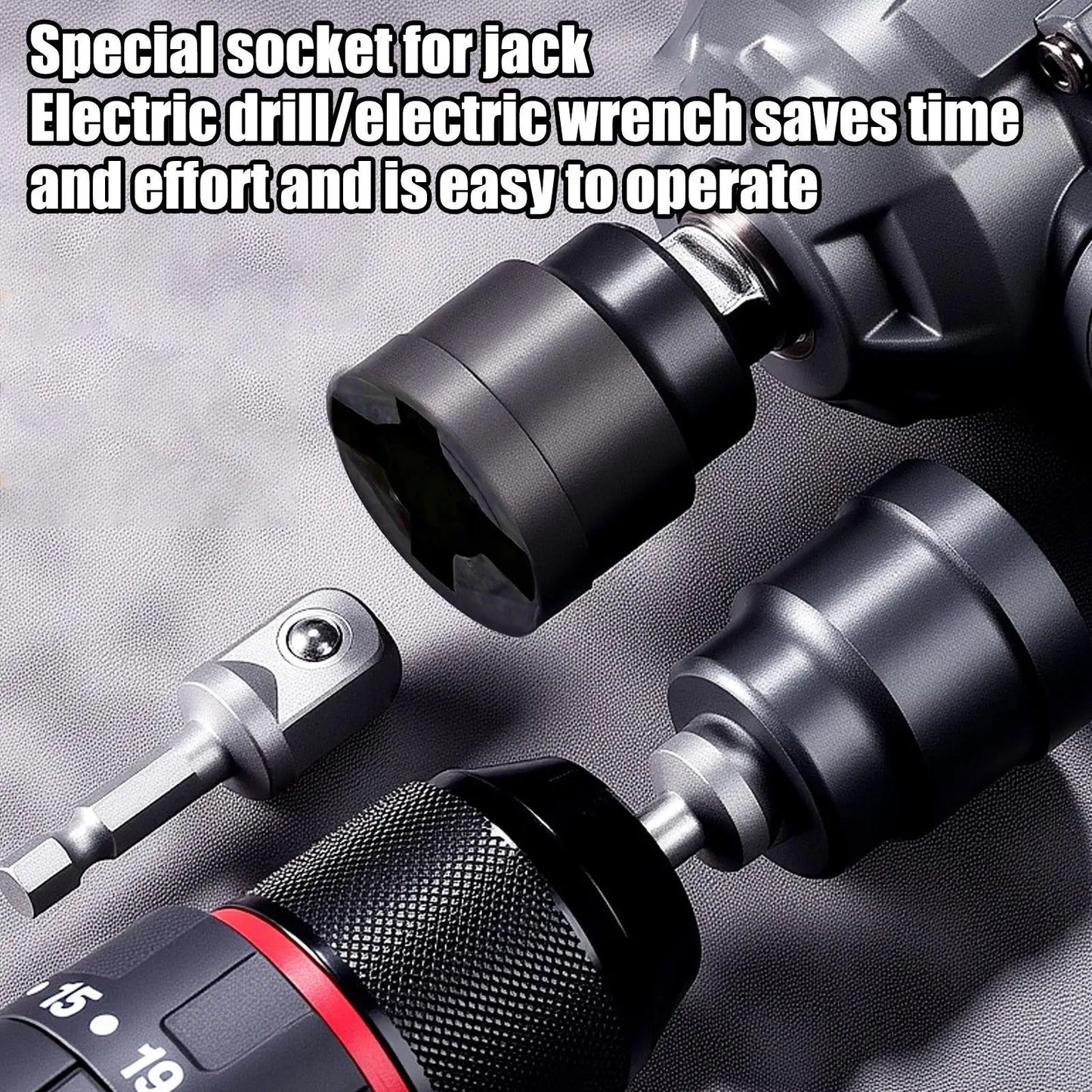 Universal Scissor Car Jack Adapter | Heavy-Duty Drill Socket