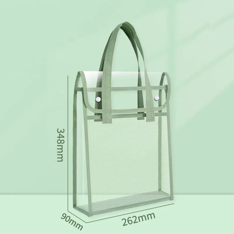 Large Capacity Tote Bag Transparent File Student Textbook Homework
