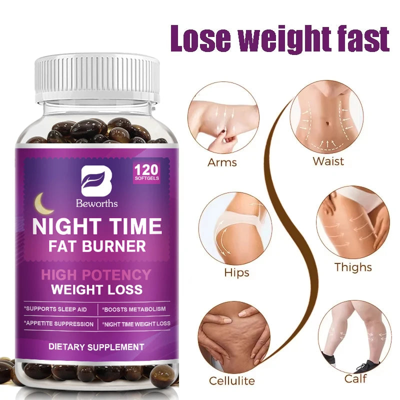 BEWORTHS Night Time Fat Burner Capsules 120ct Peaceful Pleasures Health and Wellness