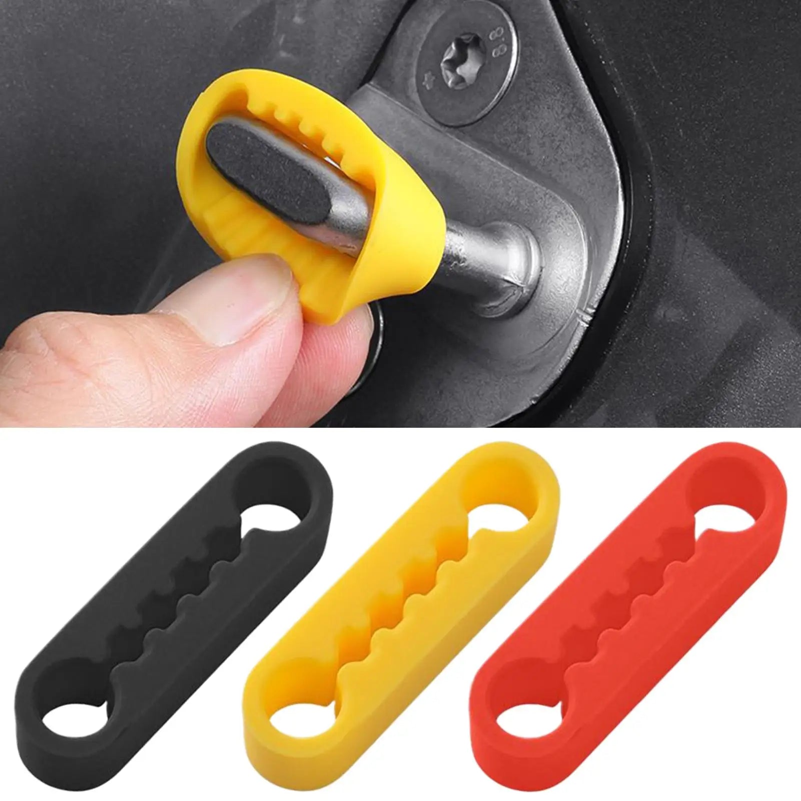 Silicone Car Door Lock Cover Pad Universal Anti Vibration Shock Absorber Soundproof Damper For Auto Door Latch Anti Scratch Peaceful Pleasures Health and Wellness