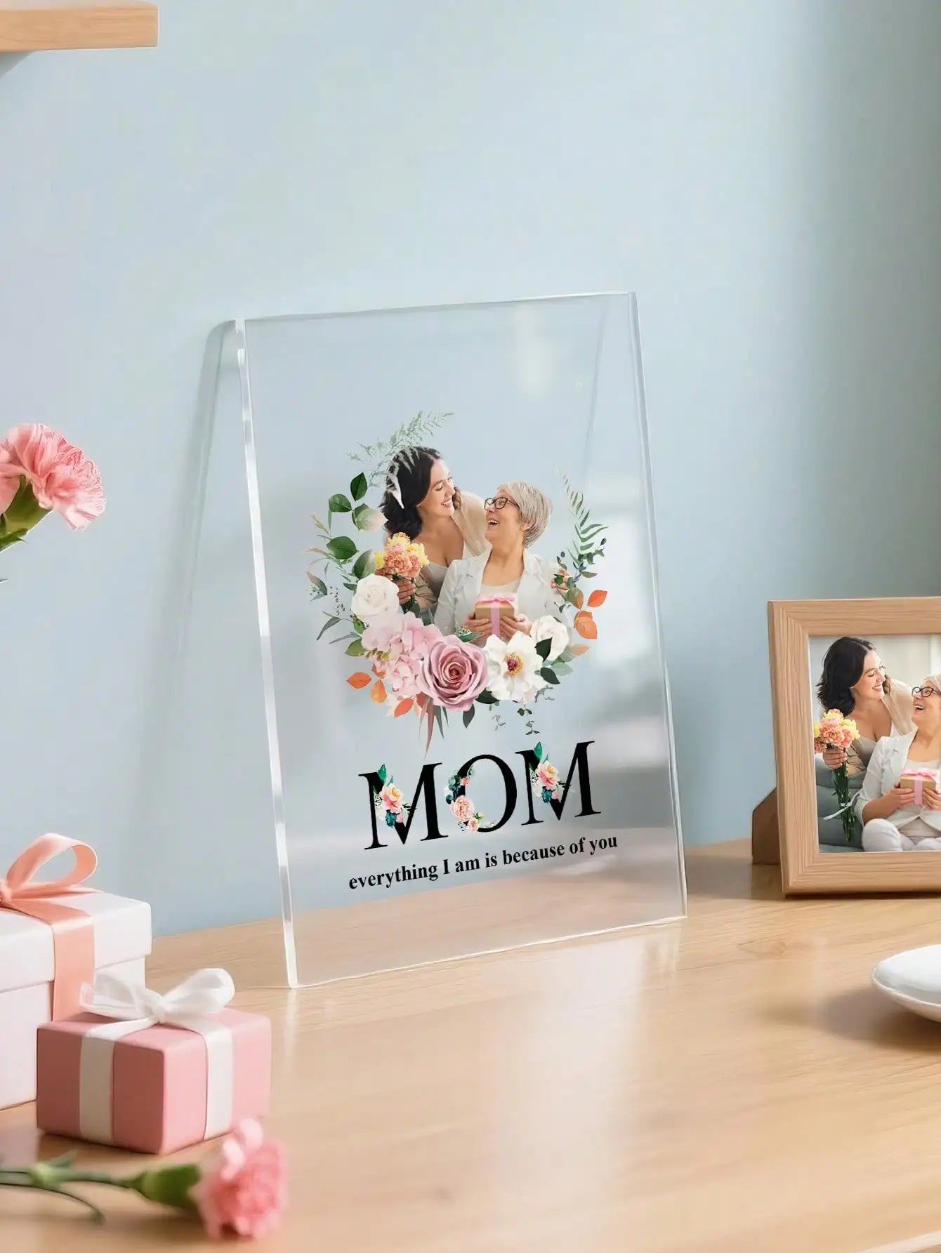 Custom Acrylic Plaque | Personalized Photo & Quote Gift for Mom Dad