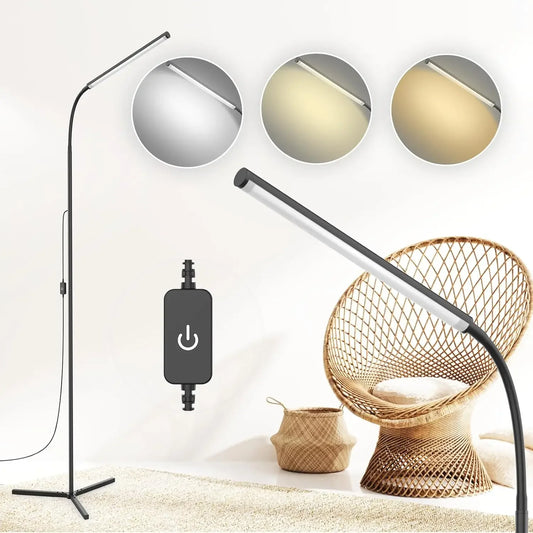 Touch Control Dimmable LED Floor Lamp, Eye-Care Gooseneck Reading Light Peaceful Pleasures Health and Wellness United States