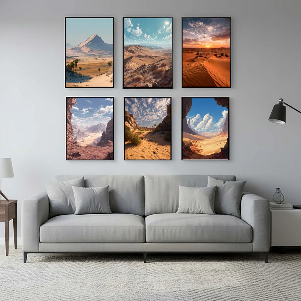 Desert Landscape Canvas Wall Art | Modern Poster Print Canvas Wall Art Peaceful Pleasures Health and Wellness