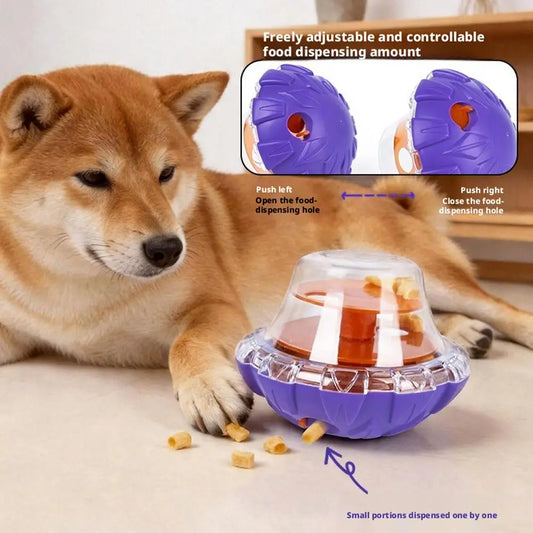 Dog & Cat Slow Feeder Wobble Tumbler Treat Dispenser Toy Slow Feeder Puzzle Toy Peaceful Pleasures Health and Wellness