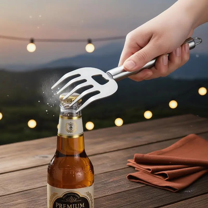 Stainless Steel Meat Shredder Claws & BBQ Fork | Wooden Handle BBQ Meat Shredder Tool Peaceful Pleasures Health and Wellness