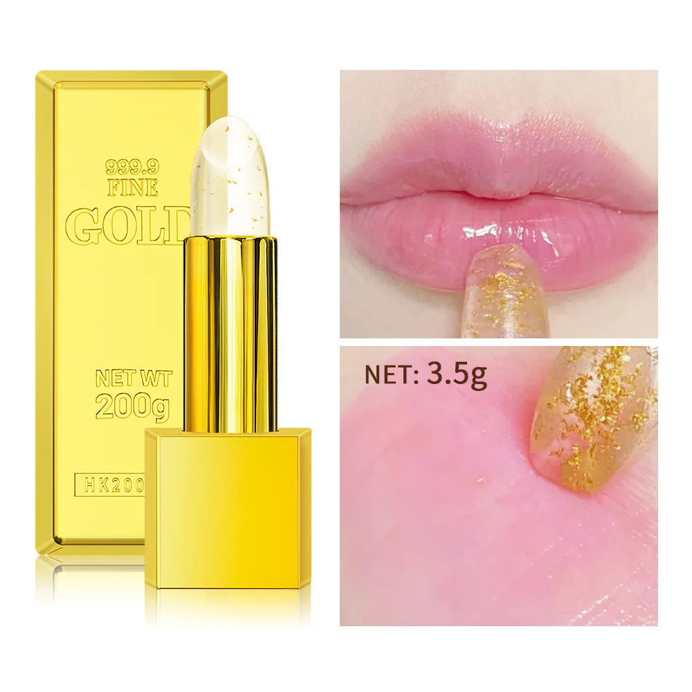 Color Changing Lipstick 2 in 1 Lip Blush Balm 24K Gold Long Lasting Moisturizing Nourishing Lips Plumper Deep Hydration Care Peaceful Pleasures Health and Wellness