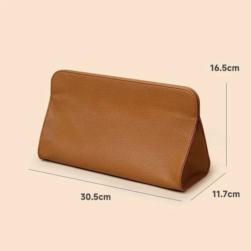 Hairdressing Tool Organizer Bag PU Leather Hair Straightener Curling Iron Storage Bag Hair Dryer Storage for Home Makeup Tools Peaceful Pleasures Health and Wellness Brown