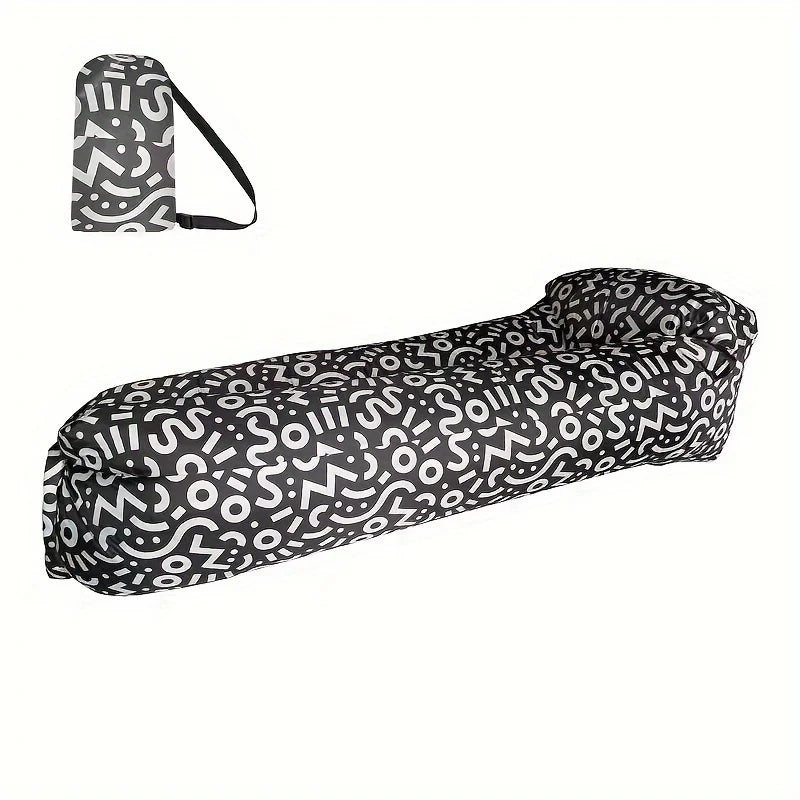 Outdoor Lazy Inflatable Sofa For Nap, Portable Air Mattress For Picnic, Camping Inflatable Mattress, Air Bed For Music Festival Peaceful Pleasures Health and Wellness Graffiti Pillow