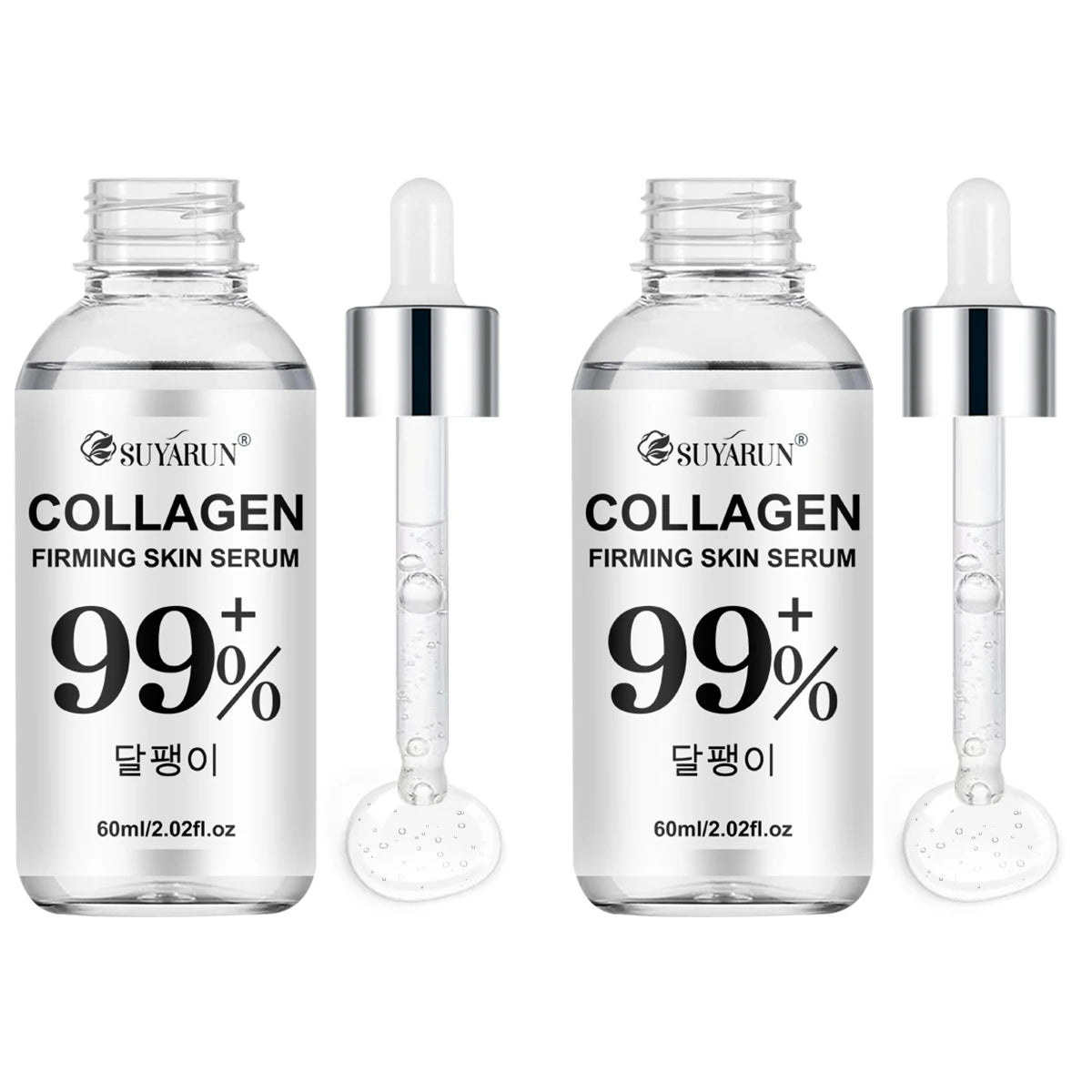 SUYARUN Collagen Firming Serum for Face - Anti-Aging & Skin Tightening Essence with Hyaluronic Acid, Fast Shipping. Peaceful Pleasures Health and Wellness 60ml-2pcs