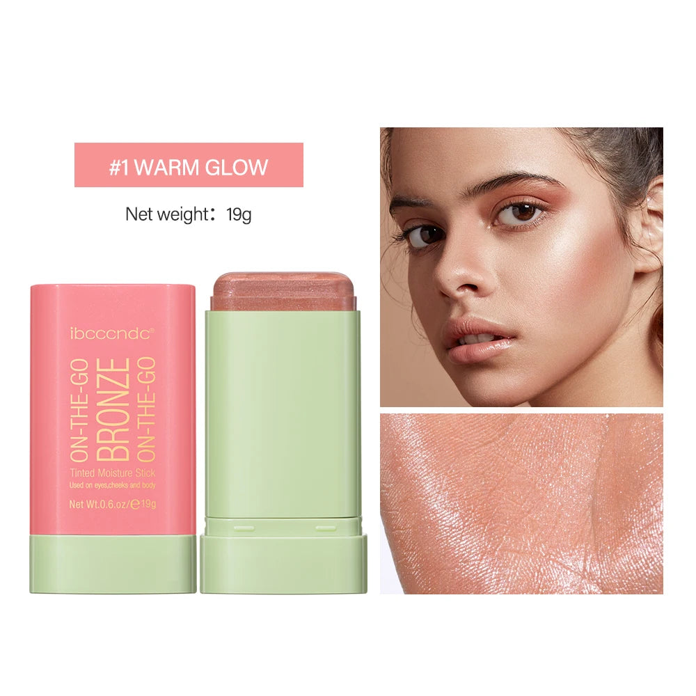 Make Up Functional Blush Stick Easy Color Rouge Blusher Cream Waterproof High Color Rendering Brightening Skin Tone Hot Peaceful Pleasures Health and Wellness 1 WARM GLOW