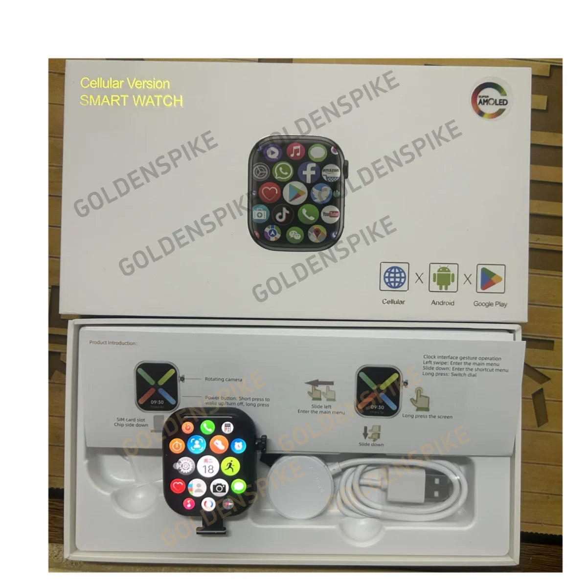 GOLDENSPIKE VP29 4G Smart Watch | GPS, NFC, 180° Camera, SIM