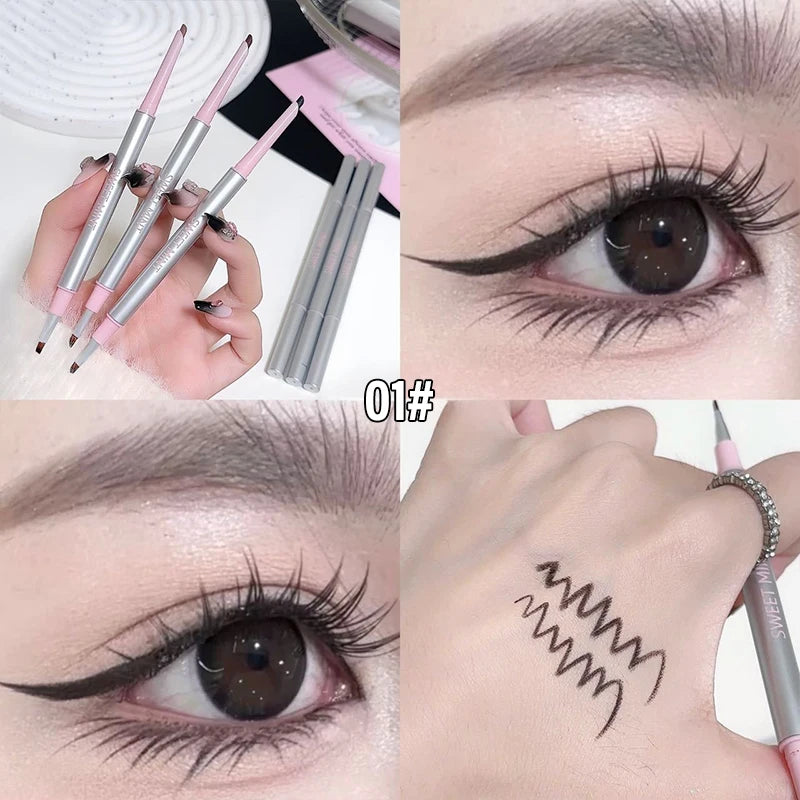 2-in-1 Waterproof Gel Eyeliner Pencil with Brush | Ultra Fine Tip