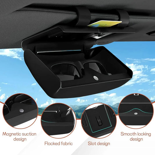 Magnetic Car Sun Visor Glasses Holder & Sunglasses Storage Box Car Glasses Holder Oasis Select