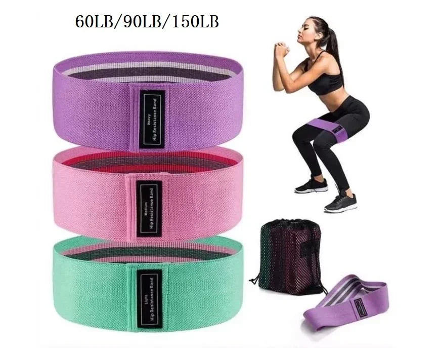 Fabric Resistance Hip Booty Bands Glute Thigh Elastic Workout Squat Circle Stretch Fitness Strips Loops Yoga Gym Equipment 3Pcs Peaceful Pleasures Health and Wellness MULTI