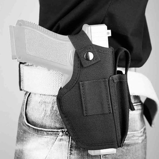 Tactical Right Left Interchangeable Carry Gun Holster Waistband with Magazine IWB Holsters Hunting Black Magazine Slot Holder Peaceful Pleasures Health and Wellness