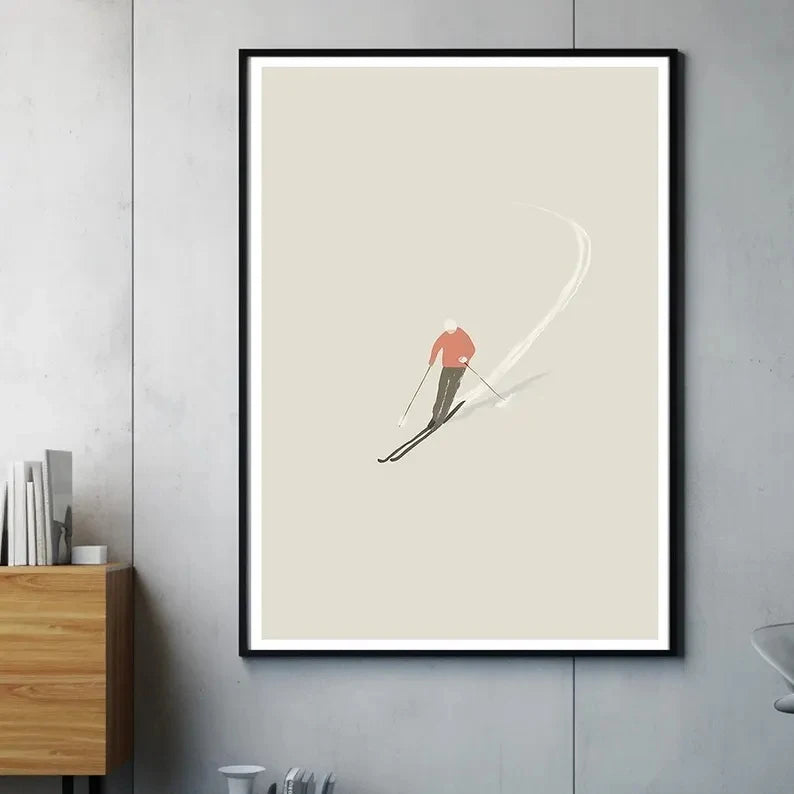 3-Piece Mountain Ski Hut Winter Canvas Wall Art Set | Home Decor
