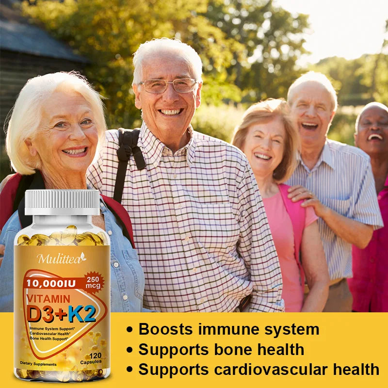 Vitamin D3 + K2 (MK-7) Capsules – Bone, Heart, Teeth & Immunity | 60 Count Peaceful Pleasures Health and Wellness
