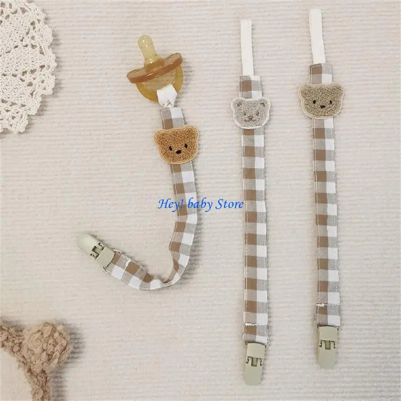 Cartoon Bear Baby Pacifier Clip | Safe Soother Teether Chain