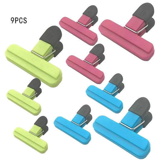 9 Pcs Various Sizes Grocery Bag Clip Plastic Heavy Duty Closure Handle, Plastic Closure Clip Food Fresh Plastic Bags Peaceful Pleasures Health and Wellness 9pcs-1set