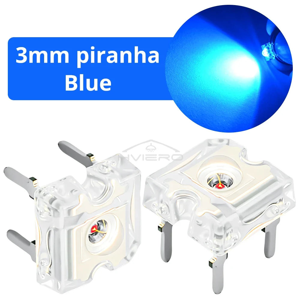 3mm Piranha Super Flux LED Diodes 100–1000pcs | Multi-Color