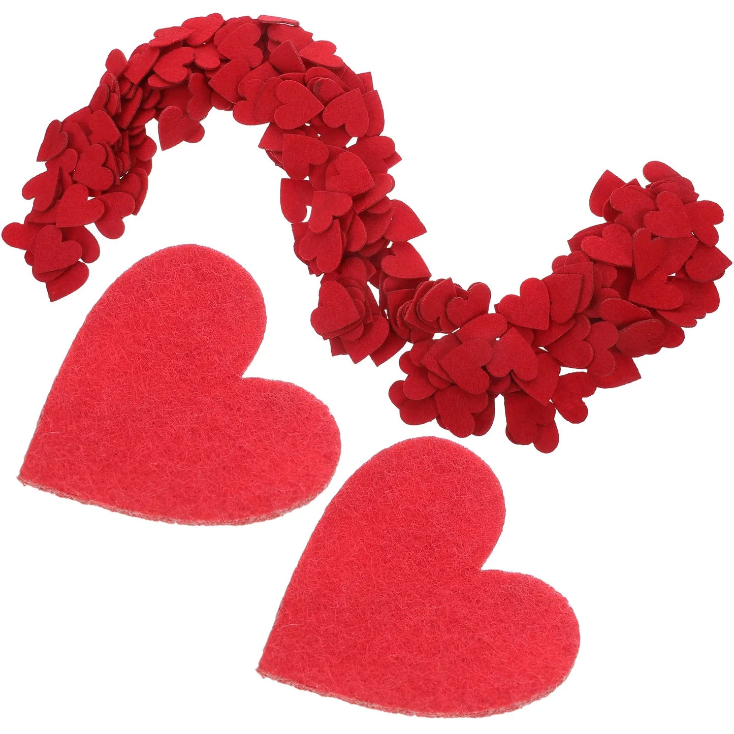 200Pcs Red Small Hearts Confetti DIY Crafts Cake Toppers Valentines Day Wedding Decor Wedding Heart Shape Felt Peaceful Pleasures Health and Wellness