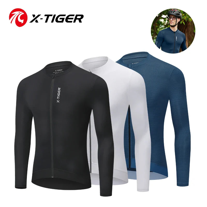 X-TIGER Long Sleeve Cycling Jersey – Reflective, UV Protection